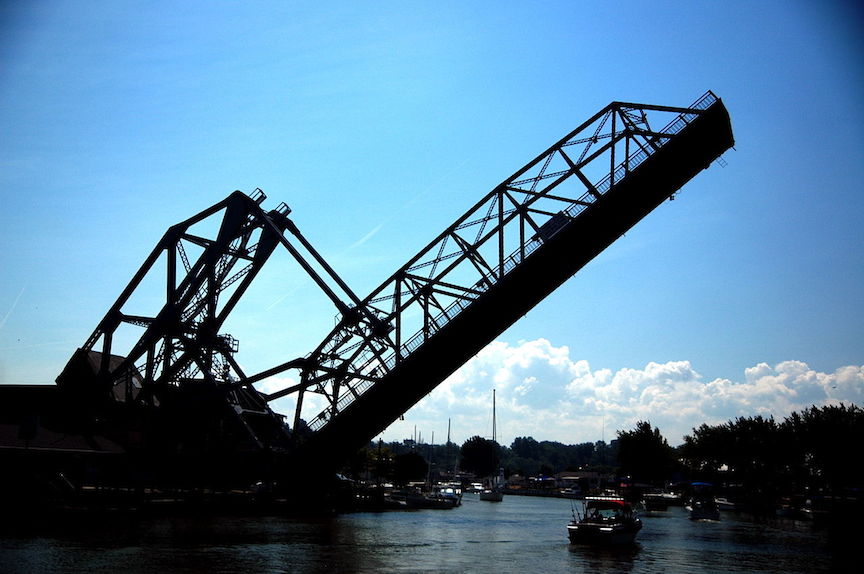 Bascule Lift bridge in the Harbor